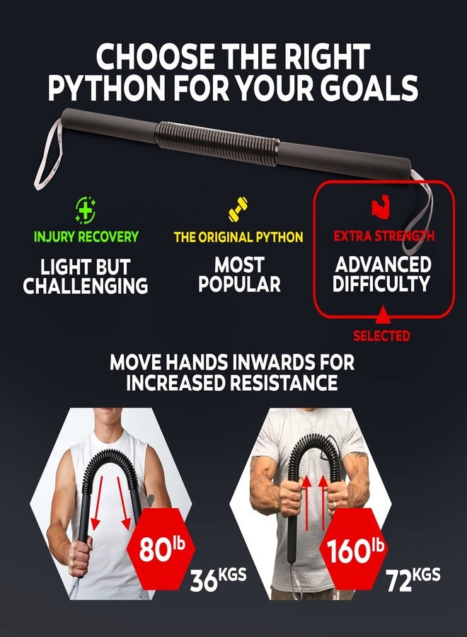 Core Prodigy Python Power Twister Bar - Upper Body Exercise for Chest, Shoulder, Forearm, Bicep and Arm Strengthening Workout Equipment by Core Prodigy (80-160 lb) - Image 2